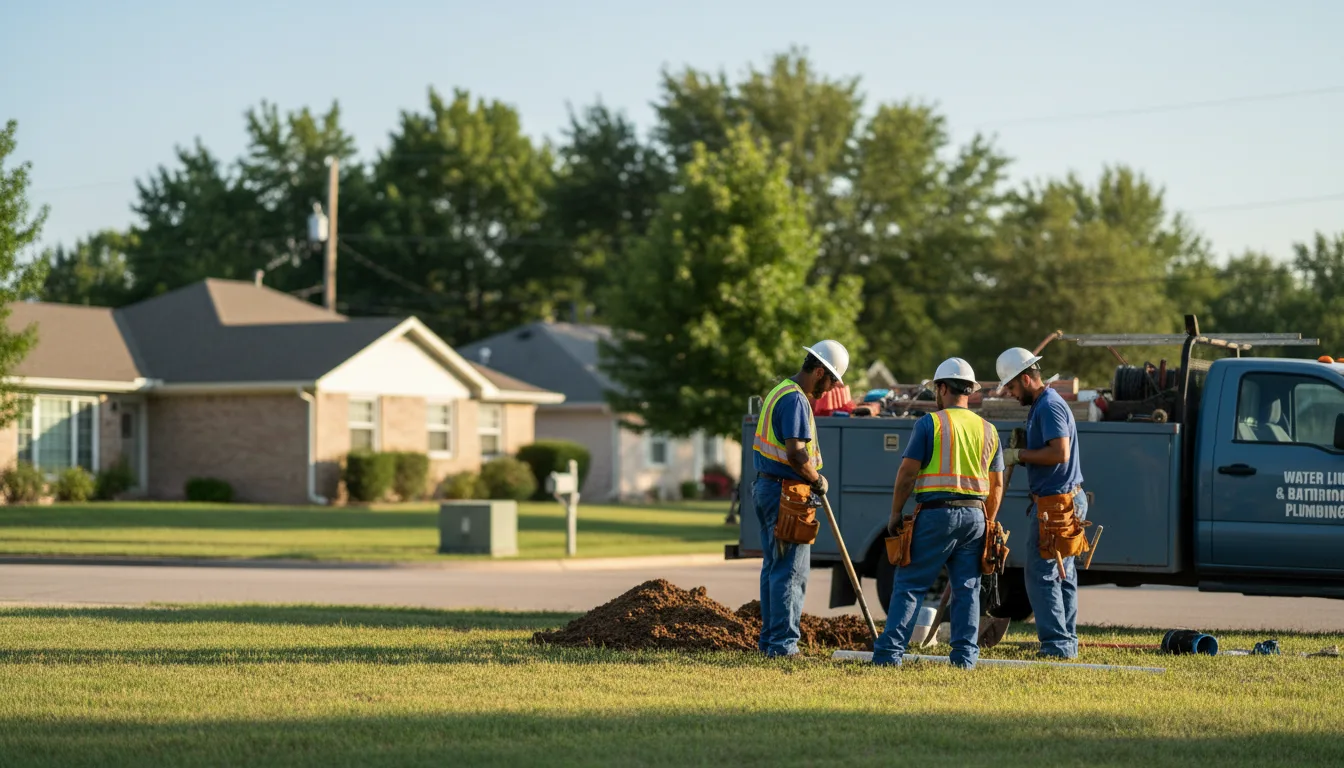 Residential water line and bathroom plumbing service in Hunter, ND